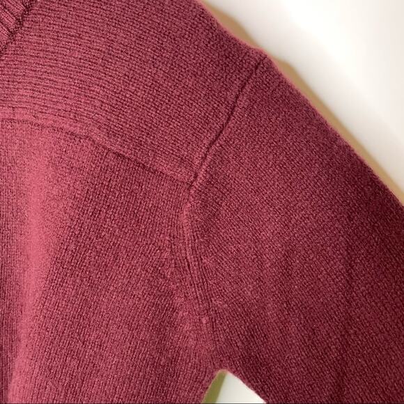 J Crew Maroon Wool V Neck Sweater Sz Medium - Picture 7 of 7